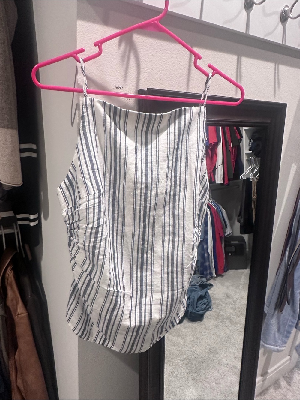 Madewell Striped White and Navy Sleeveless Top NWT